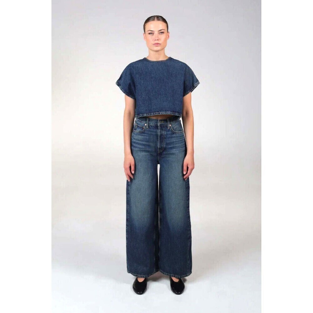 New Anthropologie Etica Women Sz 30 Jeans Marley Ultra High Rise Baggy Terranea